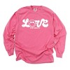 S.W.Smiley Love Cursive - Women's Garment Dyed Long Sleeve Graphic T-Shirt - 2 of 4