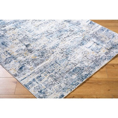 Sabino 2' x 3' Blue and Beige Wool Blend Area Rug