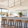 LNC Mocha 1-Lights 8" Framhosue Cone Mini Pendant Lights, Matte Black and White Fabric Shade - 4 of 4