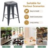YOUNIKE Set of 4 Metal Bar Stools Backless Stackable Indoor-Outdoor Use Industrial Counter Height Bar Chairs - 4 of 4