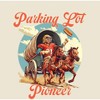"Parking Lot Pioneer" Old West Wagon Football Cowboy Adult Short Sleeve Tee - 2 of 2