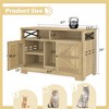 Cat Litter Box Enclosure for 2 Cats, 47" Double Hidden Cat Litter Box Furniture, Wood Cat Washroom, Indoor Pet House End Table, Fit Most Litter Box - 3 of 4