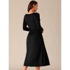 Seta T Women's V Neck Long Sleeve High Waist Dress - 4 of 4
