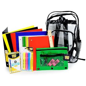 School Supply Boxes | 17" Backpack Kit for High School | Contains Pencil Pouch, Notebooks, Filler Paper, Folders, Mechanical Pencils, and More - 1 of 4