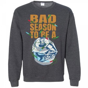 Mens Busch Light Bad Season To Be a Can Grey Colorway Sweatshirt - 1 of 2