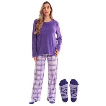 Just Love Ultra-Soft Womens Pajama Pant Set with Matching Socks with Sayings / Christmas Pajamas