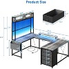 Garvee U Shaped Gaming Desk - 78.7" Reversible Computer Desk with Built-In Monitor Stand, LED Lights, and Charging Support - 3 of 4