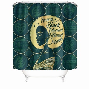 Golden Hair Woman Shower Curtains for Bathroom Waterproof Fabric Bath Curtain Durable Soft Stylish Bathroom Decor 72x72 Inch - 1 of 1