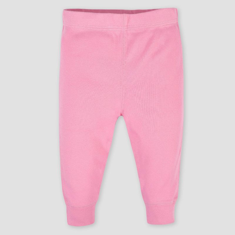 Gerber Baby Girls' 4pk Active Pants - Pink/Black/White, 6 of 7