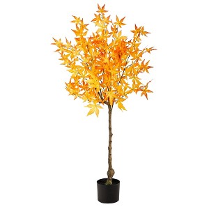 Nearly Natural 4-ft Autumn Maple Artificial Tree - 1 of 4