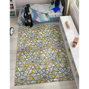 Unique Loom Whimsy Kids Vivid Geometric Indoor Woven Area Rug - 1 of 4