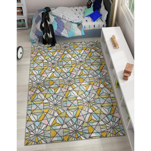 Unique Loom Whimsy Kids Vivid Geometric Indoor Woven Area Rug - image 1 of 4