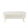 Velvet fabric storage Ottoman chair, with legs, easy to assemble, living room entrance shoe bench, bedroom entrance - 3 of 4