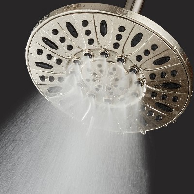 Brushed Nickel 7" Wall Mounted Rainfall Shower Head with Multiple Settings