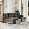 vidaXL 6 Piece Patio Sofa Set with Cushions Poly Rattan - 2 of 4