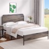 Full Bed Frame with Wooden Headboard and Footboard,Metal Queen Size Bed Frame - 3 of 4