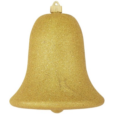 Christmas by Krebs 9" Gold Shatterproof Glitter Christmas Bell Ornament