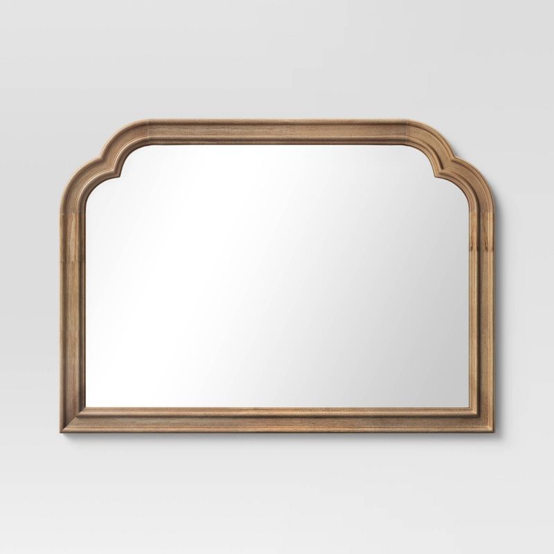 36&#34; x 26&#34; French Country Mantle Wood Mirror Natural - Threshold&#8482;, 1 of 10