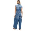Women's Denim Shirt Sleeveless Jumpsuit - BluIvy - 3 of 4