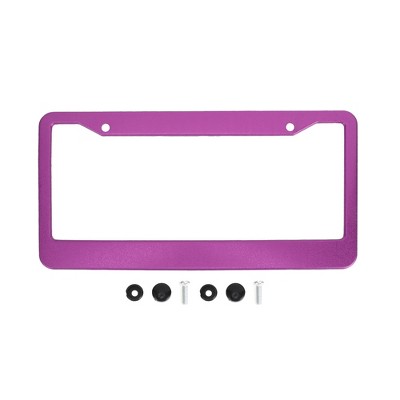 Unique Bargains Aluminium Alloy License Plate Holder Durable Mirror Polished Purple
