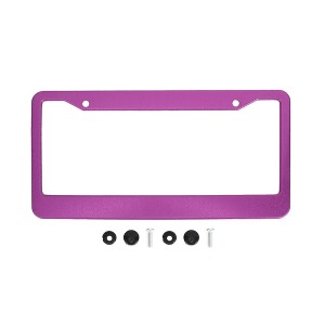 Unique Bargains Aluminium Alloy License Plate Holder Durable Mirror Polished Purple - 1 of 4