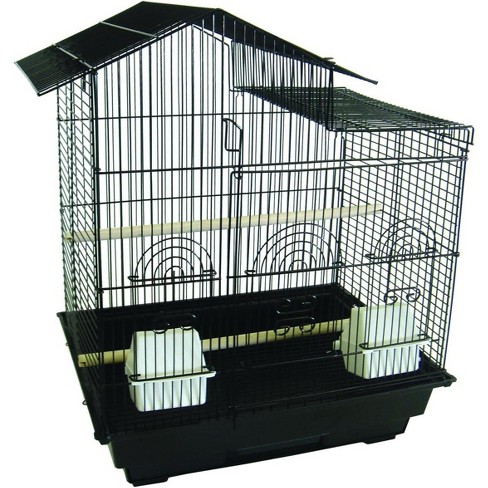 Yml A5894 3/8 Inches Bar Spacing Villa Top Small Bird Cage Black 18 ...