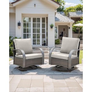 SUGOLD Patio Swivel Glider Chair, All-Weather Rattan Wicker Rocking Chair - 1 of 1