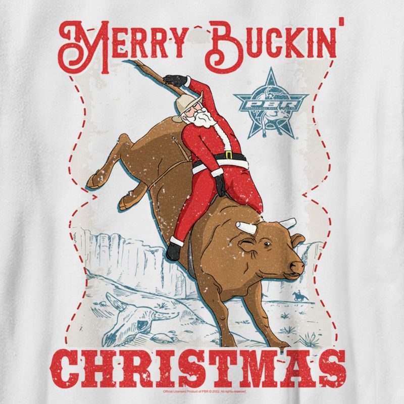 Boy's Professional Bull Riders Merry Buckin' Christmas T-Shirt, 2 of 5