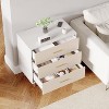 Modern White Chest of Drawers, 3 Drawer Dresser with Gold Handles and Legs, Wooden Nightstand with Drawers, Narrow Accent Cabinet End Table - 4 of 4