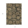 Charcoal Gold And Tan Floral Washable Indoor Outdoor Area Rug - 3 of 4