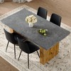 NicBex 5 Piece Gray MDF Dining Table Set with 4 Artificial Leather/Cushioned Chairs for Dining Meeting Room - 2 of 4
