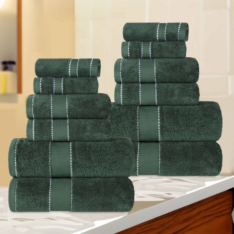 Cotton Heavyweight Ultra-Plush Luxury 12 Piece Towel Set by Blue Nile Mills, 2 of 9