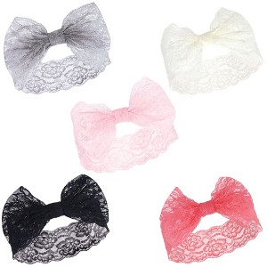 Hudson Baby Infant Girl Headbands 5pk, Cream Black, 0-24 Months - 1 of 1