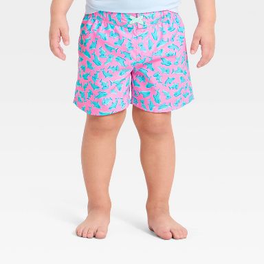 Toddler Boys' Shark Swim Trunks - Cat & Jack™ Pink 12M