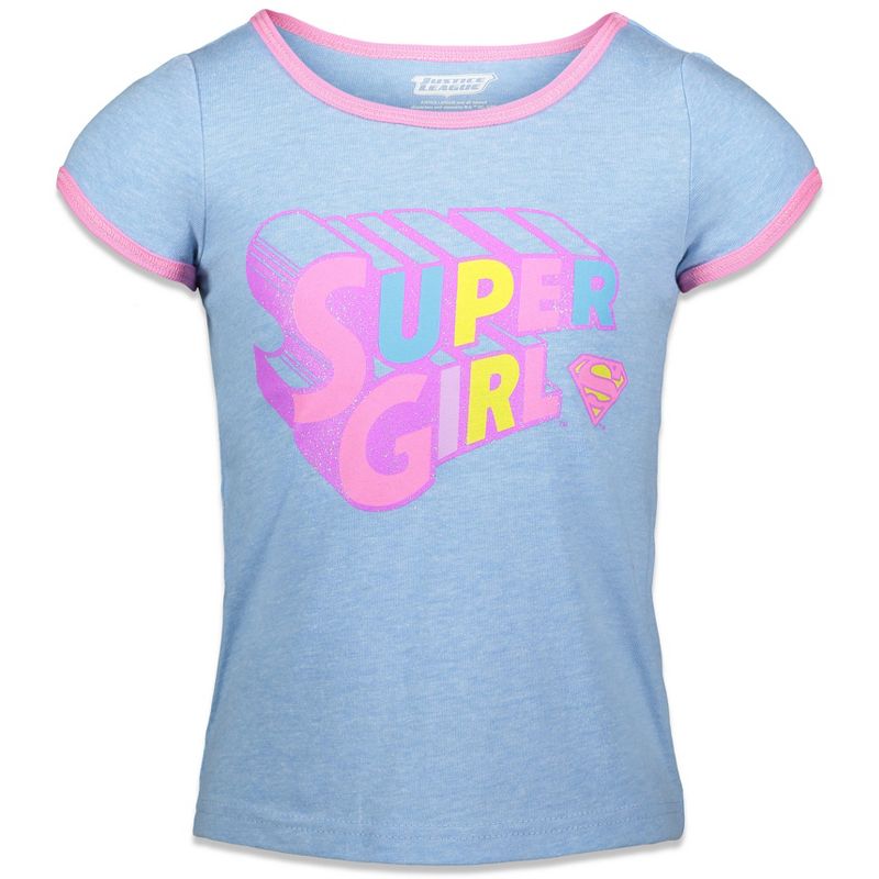 DC Comics Batgirl Supergirl Wonder Woman Toddler Girls 3 Pack Graphic T-Shirt , 2 of 6