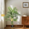 Golden Cane Palm Artificial Tree 4ft Faux Greenry Plant for Indoor & Outdoor Home Decor, Office, Living Room, Decorative Fruit - 4 of 4