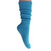 Turquoise Blue Slouch Socks for Women – 1, 2, 3, or 6 Pairs, Soft Cotton, Knee-High or Scrunch Style, Shoe Size 5-10 - 2 of 4