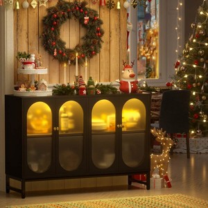 Besiost 47-In Accent Bar Cabinet with Charging Station, Kitchen Buffet Sideboard with LED Light - 1 of 4