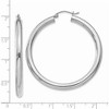 Black Bow Jewelry 4mm, 14k White Gold Classic Round Hoop Earrings, 45mm (1 3/4 Inch) - 3 of 4