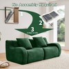 Okak Modern Soft Teddy Boneless Sectional Floor Futon Sofa for Living Room Bedroom,Anti-Slip Design Rest Sofa with Comfy Backrest & Pillows - 3 of 4