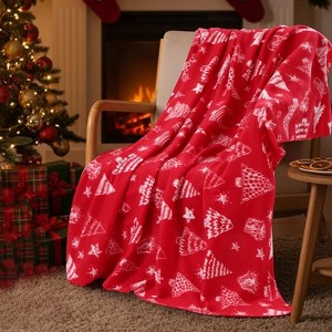 Christmas Flannel Blanket Bulk Warm Soft Gingerbread or Tree Blankets for Bed Sofa Couch Pet Holiday Decoration Gift. - 1 of 4