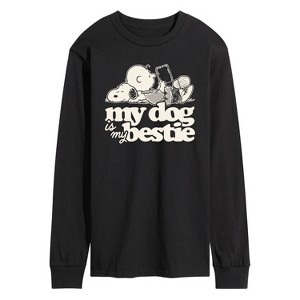 Men's - Peanuts - My Dog Is My Bestie Long Sleeve Graphic T-Shirt - 1 of 4
