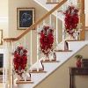 Puleo 28" Pre-Lit Adorned Flocked Artificial Banister Swag with 70 Warm White Lights - 4 of 4