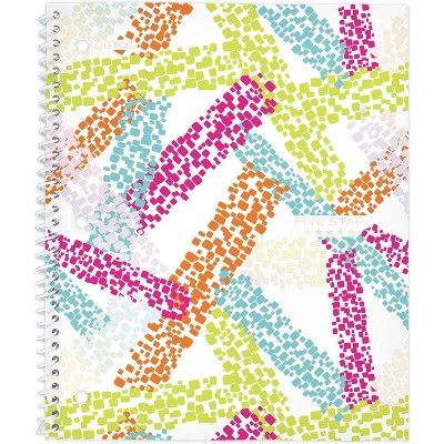 Spiral Notebook 1 Subject Wide Ruled Bold Geo Flowers - Five Star