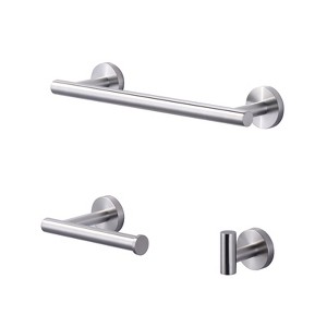 WOWOW 3-Pieces Bathroom Hardware Set in Brushed Nickel - 1 of 4