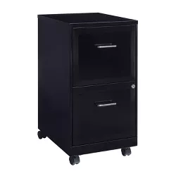 Hirsh Industries Space Solutions File Cabinet on Wheels 2 Drawer - Black