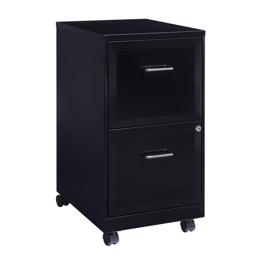 Photos - File Folder / Lever Arch File Hirsh Industries Space Solutions File Cabinet on Wheels 2 Drawer - Black