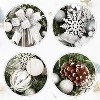 24" Pre-Lit Christmas Wreath with Lights & Silver Bow, Decorated with Pine Cones & Berries for Front Door, Fireplace, and Wall Decor - 3 of 4