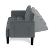 Racxily Velvet Futon Couch Convertible: Tufted Folding Sofa Bed with Adjustable Back, Mid-Century Style, Velvet,for Apartment, 3-Seat,Grey - 2 of 4