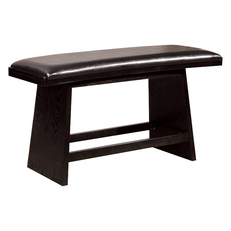 24/7 Shop At Home Bronswood&#160;Flared Legs Padded Leatherette Counter Dining Bench Black, 1 of 5